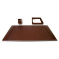 Workstation Rustic Brown Leather  Desk Set, 3PK TH894918